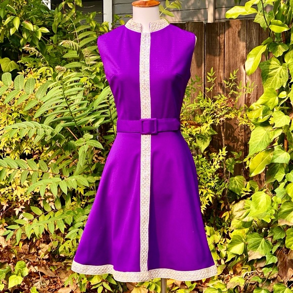 deep purple midi dress